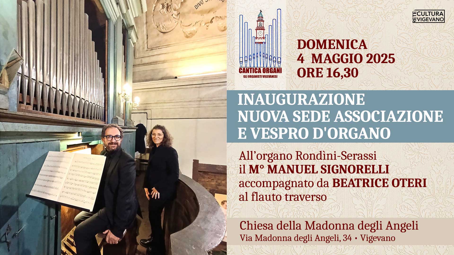 INAUGURAZIONE NUOVA SEDE ASSOCIAZIONE E VESPRO D'ORGANO