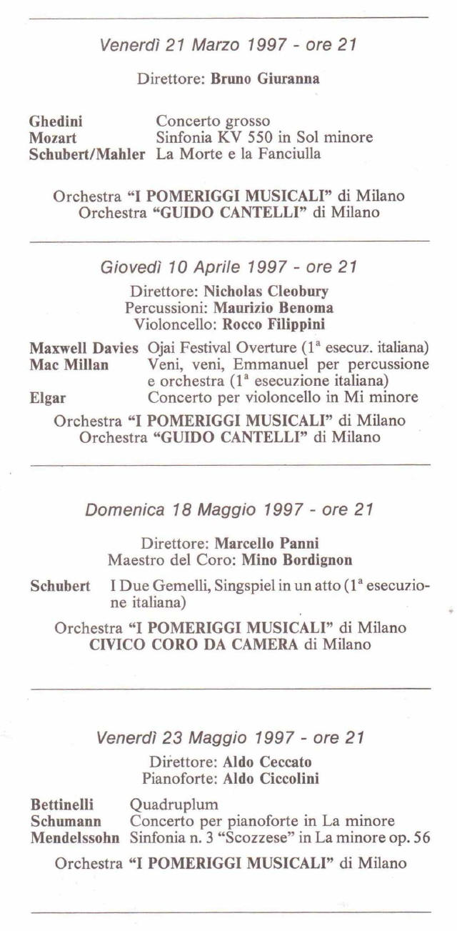 Sinfonica 1996-1997 Cagnoni